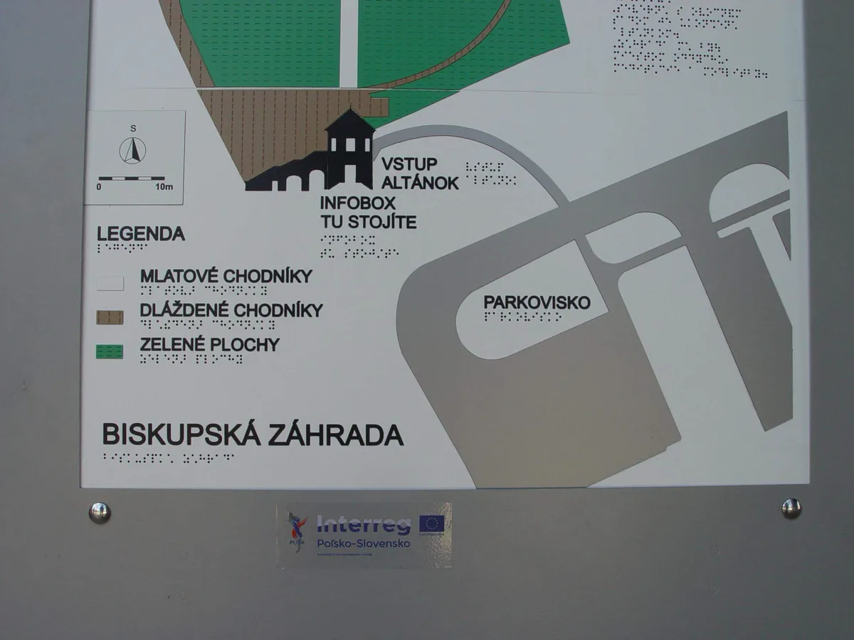 Hmatová mapa s Braillovým písmom